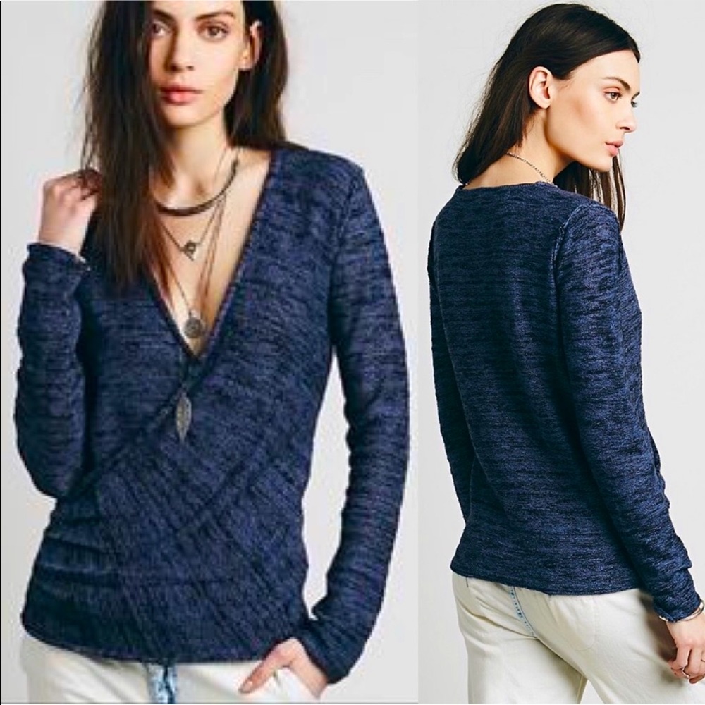 Free People Faux Wrap Sweater, size Large